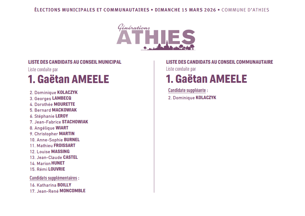 Bulletin Générations Athies – mars 2026